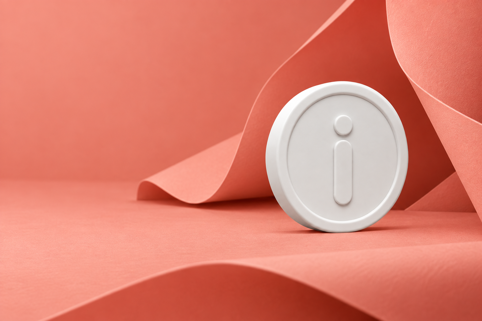 iCoin standing among coral paper folds